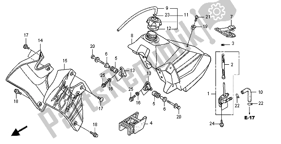 All parts for the Fuel Tank of the Honda XR 650R 2007