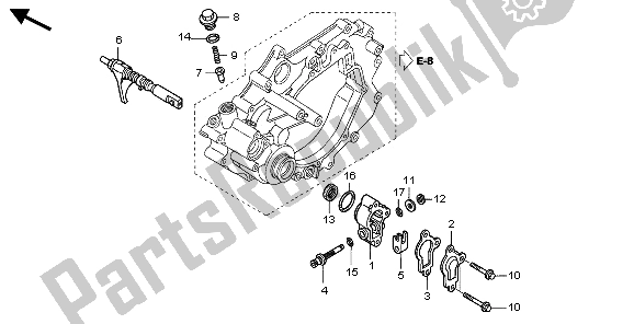 All parts for the Shift Fork of the Honda TRX 400 FA 2007