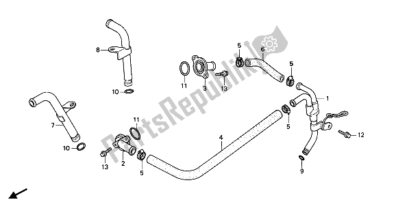 Toutes les pièces pour le Conduite D'eau Et Thermostat du Honda PC 800 1989