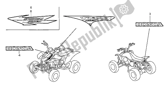 Todas as partes de Marca do Honda TRX 400 EX Sportrax 2006