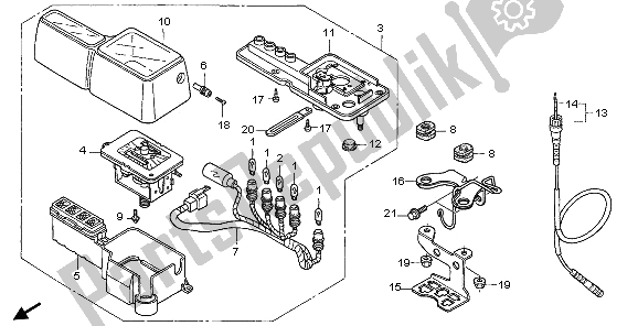 All parts for the Meter (mph) of the Honda FMX 650 2005