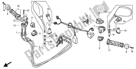 Tutte le parti per il Interruttore E Cavo E Specchio del Honda SH 300R 2008