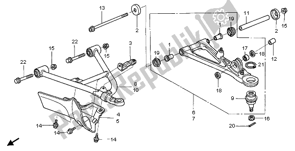 All parts for the Front Arm of the Honda TRX 650 FA Fourtrax Rincon 2003