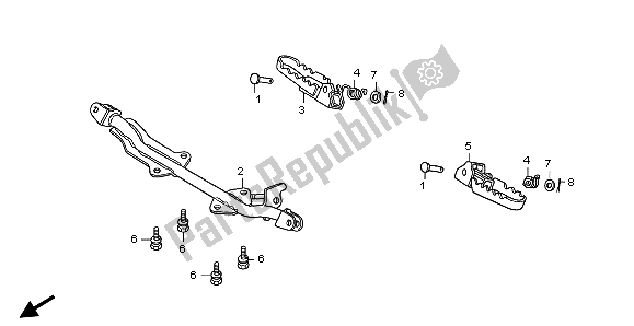 All parts for the Step of the Honda CRF 70F 2007