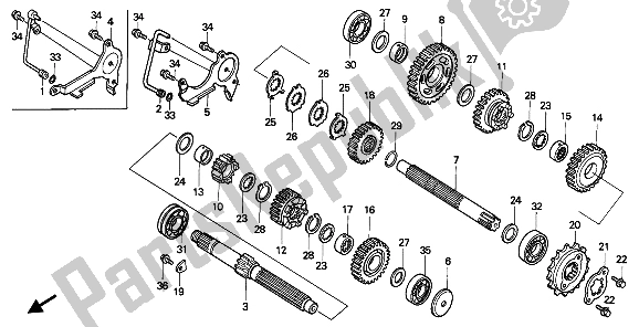 All parts for the Transmission of the Honda VT 600 CM 1991