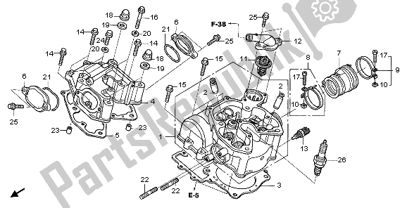 Alle onderdelen voor de Cilinderkop van de Honda TRX 680 FA 2007