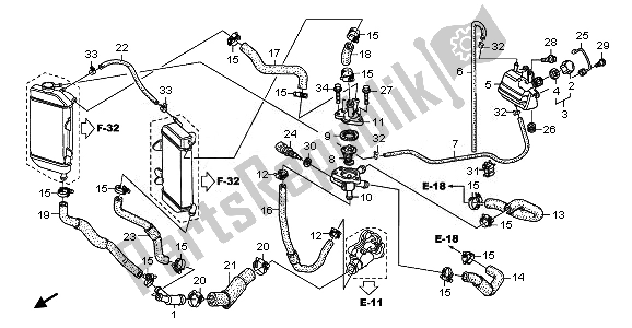 Todas las partes para Manguera De Agua Y Termostato de Honda XL 700V Transalp 2010