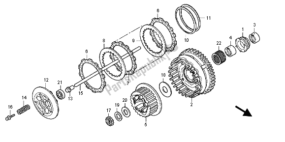 All parts for the Clutch of the Honda CBF 1000F 2012