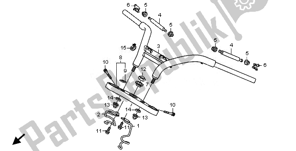 Todas las partes para Manejar Tubo Y Puente Superior de Honda VT 1300 CXA 2010