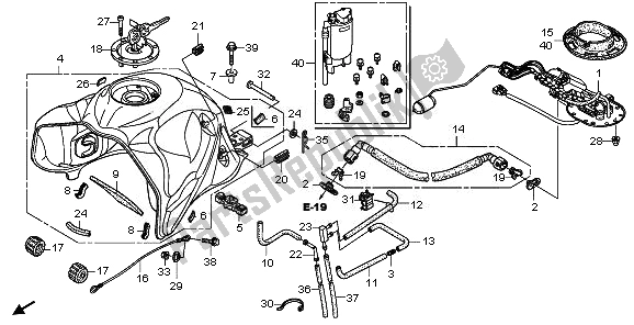 Todas las partes para Depósito De Combustible de Honda XL 700 VA Transalp 2008