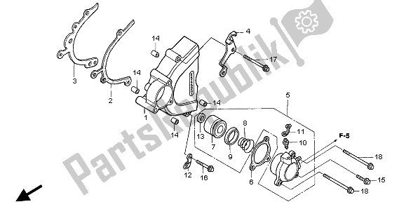 All parts for the Left Crankcase Cover of the Honda VTR 1000 SP 2003