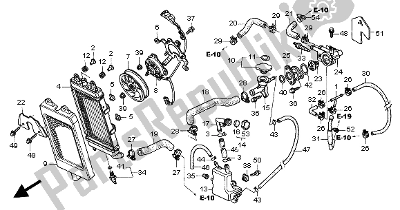 All parts for the Radiator of the Honda VTX 1300S 2004