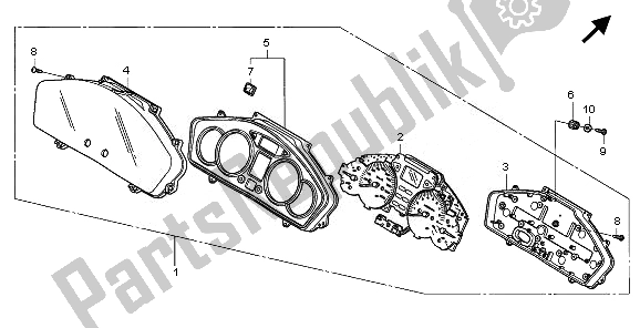 All parts for the Meter (mph) of the Honda NT 700 VA 2010