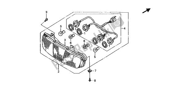 Todas las partes para Luz De Combinación Trasera de Honda ST 1100 1993