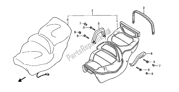 All parts for the Seat of the Honda GL 1500 1990