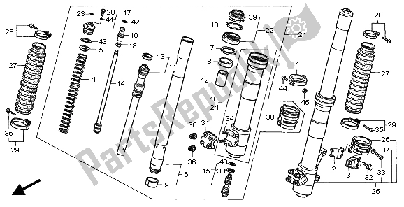 Toutes les pièces pour le Fourche Avant du Honda XR 400R 2001