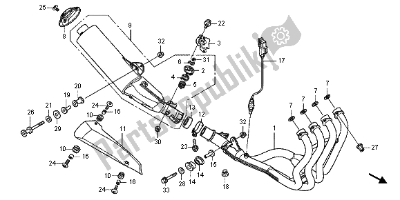 All parts for the Exhaust Muffler of the Honda CBF 1000 FT 2012