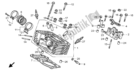 Toutes les pièces pour le Culasse (arrière) du Honda XL 600V Transalp 1998