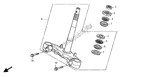 All parts for the Steering Stem of the Honda SH 125 2012