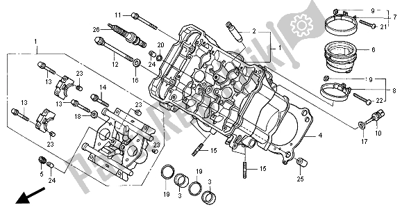 Todas las partes para Culata Delantera de Honda VFR 800 FI 2000