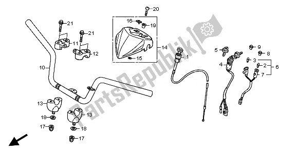 All parts for the Handle Pipe of the Honda TRX 250X 2010