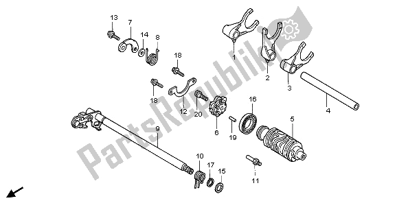 Todas las partes para Tambor De Cambio De Marchas de Honda VTX 1800C1 2006