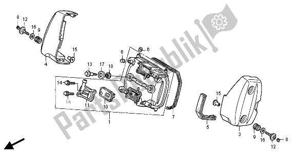 Alle onderdelen voor de Kleppendeksel (voorzijde) van de Honda VT 125C2 2000