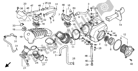 All parts for the Air Cleaner of the Honda XL 600V Transalp 1998