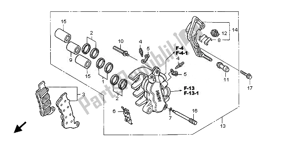 Tutte le parti per il L. Pinza Freno Anteriore del Honda NT 700V 2010