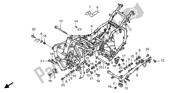 All parts for the Frame Body of the Honda GL 1500A 1997