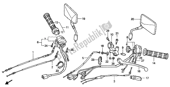 Wszystkie części do Prze?? Cznik I Kabel Honda NTV 650 1990