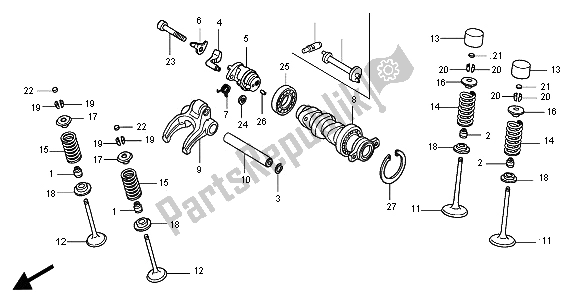 Tutte le parti per il Albero A Camme E Valvola del Honda CRF 450R 2003