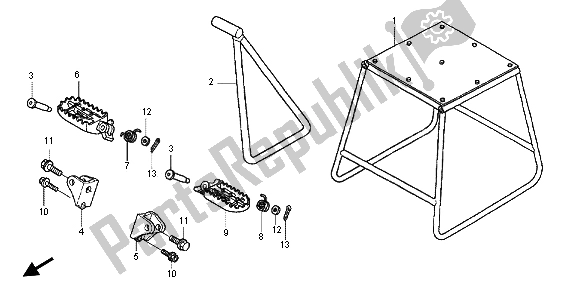 All parts for the Stand & Step of the Honda CRF 250R 2012