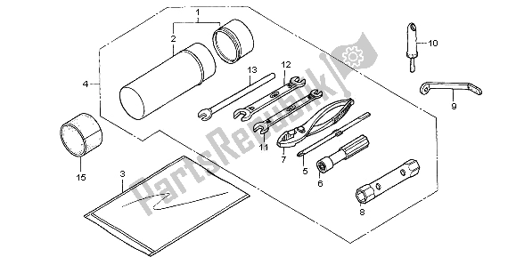 All parts for the Tools of the Honda TRX 350 FE Fourtrax Rancher 4X4 ES 2000