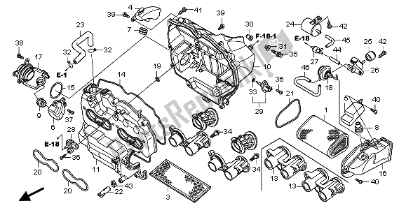 All parts for the Air Cleaner of the Honda CB 600F Hornet 2007