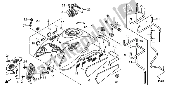 All parts for the Fuel Tank of the Honda CBF 1000 FS 2011