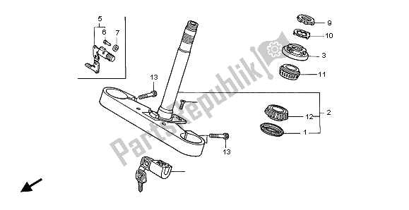 Toutes les pièces pour le Potence De Direction du Honda VTX 1800C 2003