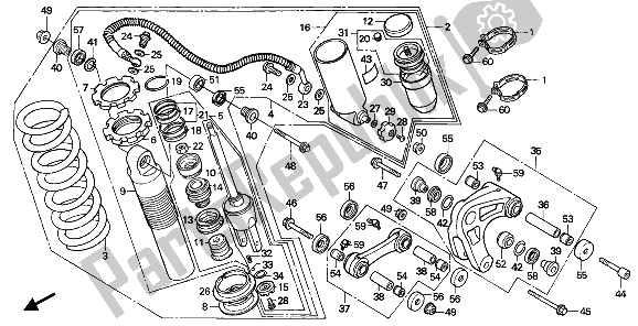 Todas las partes para Cojín Trasero de Honda XR 250R 1988