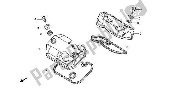 All parts for the Cylinder Head Cover of the Honda NTV 650 1990