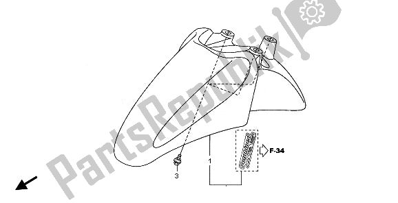 All parts for the Front Fender of the Honda SH 300 2011