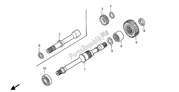 Todas las partes para Eje Final de Honda TRX 350 FE Fourtrax Rancher 4X4 ES 2002