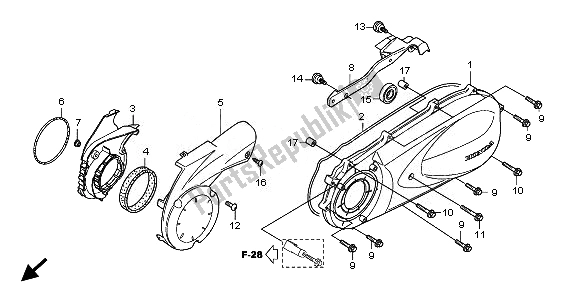 Todas las partes para Cubierta Izquierda Del Cárter de Honda SH 300 2010