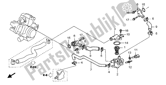 All parts for the Water Pipe of the Honda XL 1000V 2003