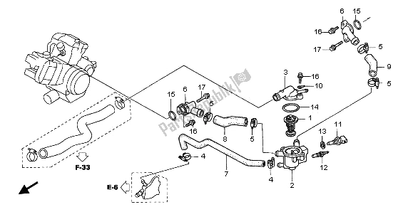 Tutte le parti per il Tubo Dell'acqua del Honda XL 1000V 2003