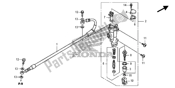 Todas las partes para Rr. Cilindro Maestro Del Freno de Honda CRF 150 RB LW 2014