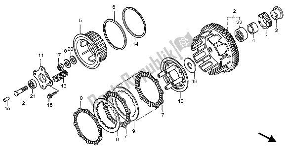 All parts for the Clutch of the Honda CB 600F Hornet 2002