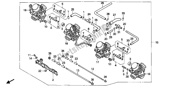 Todas las partes para Carburador (montaje) de Honda CBR 900 RR 1992