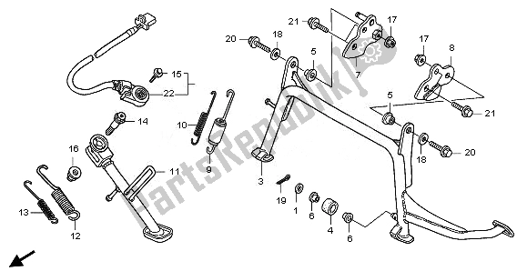 All parts for the Stand of the Honda FJS 400A 2011