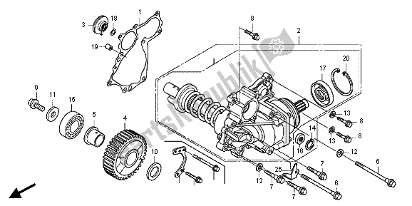 Tutte le parti per il Scatola Ingranaggi Laterale del Honda VFR 1200F 2013