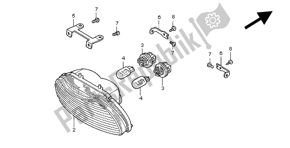 All parts for the Taillight of the Honda CBR 600F 1999